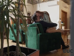 Cuck4k. sexy babe's cuckold spouse is filming her leaping on a stranger's cock