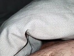 Stepson has an erection under a blanket and touches his cock while his stepmom is in her room