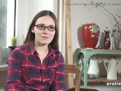 Clito, Doigter, Allemand, Lunettes, Hd, Chatte, Rasée, Solo