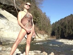 Pervy guy enjoying a perfect day outdoors