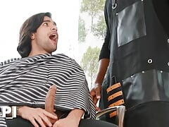 Andre Donovan Is A Barber And He Makes Sure That His Dick Will Touch His Customer Ty Mitchell's Shoulder - PAPI