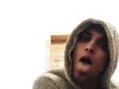 Femboy in Baby Pajamas Plays with an Intimate Toy Before Going to Bed