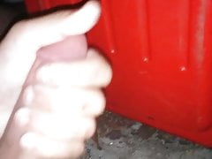 Massive public cum explosion from big dick