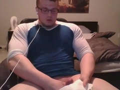 Muscle Nerd Jerk Off  Cum