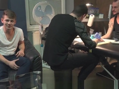 Wild sex for money in a tattoo studio