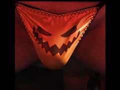 Sissy Satin Pumpkin Thong Play