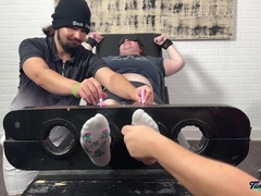 Tklnurse Blindfolded And Tag Team Tickled By Magic Tickler Until She Gigglegasms