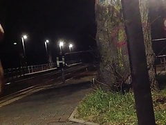 Pissing at the tram station