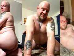 Hairy cock, dildo play, dildo masturbation