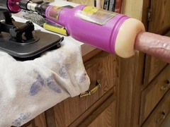 Drill Machine With Ass-fuck Stroker Attachment POINT OF VIEW With Meaty Jizz flow Complete!