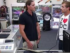 Desperate blonde heads to the back to get fucked by the dungeon master