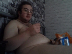 plump hunk stomach stuff + masturbate
