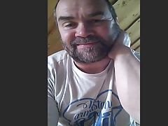 Hot silver daddy bear jerks off