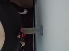 Riding my 10 inch dildo like a sissy slut xx