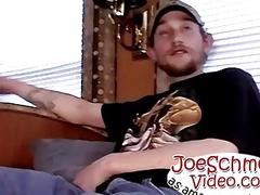 Good country boy strips and sits back to show how it's done