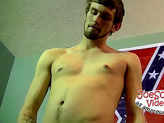 naughty Karma tugging off his spunk-pump before it erupts with cum