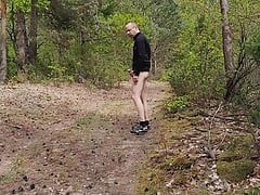 Cumshot in forest