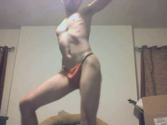 Bony Japanese Youngster's Bday Striptease