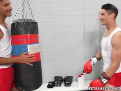 Hunky Jim Fit got his smooth ass fist fucked and drilled by handsome Apollo Fates