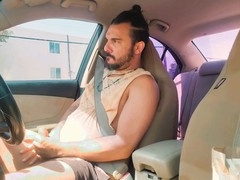 Spunking in traffic while caught completely nude