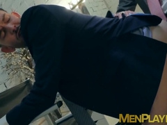 Suit And Tie Hunk Rimms And Pounds Angry Boss For Comfort