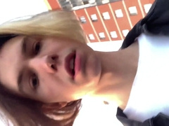 Adorable Russian Stud Milking in a Public Woods and Urinate Outdoors