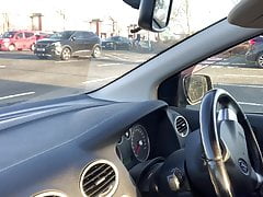 Wanking on public carpark in pink pantyhose tights panties