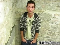 Cute British twink Nathan B masturbates after an interview