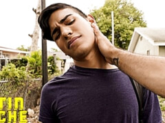 Latino hottie dressed in purple gets ass-fucked in POV