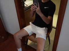 Youngster guy jerks with a bowl