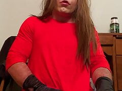David Crossdressing and jerking off