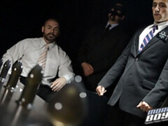 Elder Rex shows his abs while riding dildos on camera