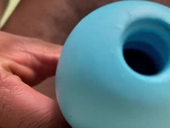 School youngster edging with blue plaything