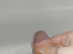 Me. Pissing. Masturbation. Big thick cock.