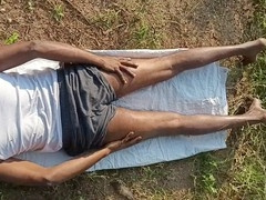 Young Tamil guy undresses outdoor for a steamy gay session
