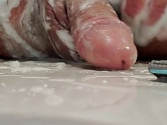 Shaving my cock in the shower