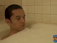 Hetero and Inked Thug Jerks after taking a Bathtub