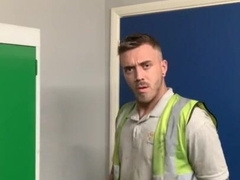 Engineer stroking at work
