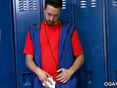 Isaac Hardy sniffing a jock-strap