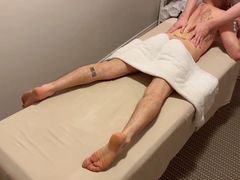 Construction worker gets deepest massage possible from a young masseur
