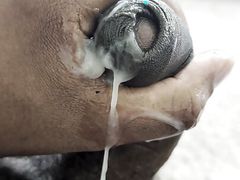 Coconut Oiled Gay Black Cock Cum