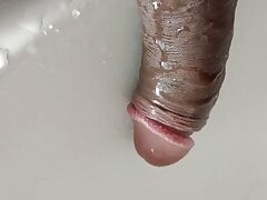 washing my Dick all dirty in the sink at Casa do Corno, just see what wave I just needed to use his brush on my dick
