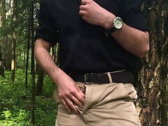 I'm ready to masturbate even in the forest! Porn outdoors with handsome Noel Dero