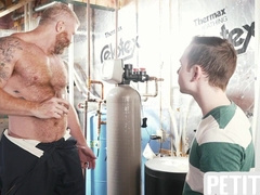 Puny Youngster Assdrilled By Ample Tatted Gaydaddy