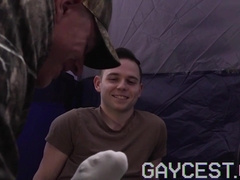 Gaycest - Bottom studs take monster weenies of nasty daddies in tent