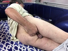 Incredible solo ass penetration and massive cumshot after a week of built-up jizz