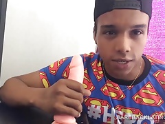 Twink Latino Jason Stroking With Dildo