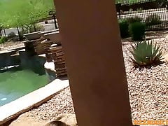 Shaft stroking twink loves jerking off hard at the pool