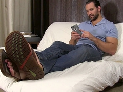 Jet relaxes on The bed After A long Day