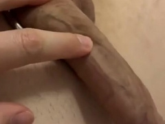 Very First Pop-Shot after four Days. Rock Hard Money-Shot with a Cockring